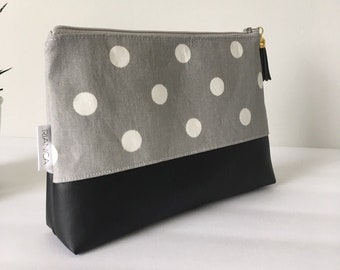 Grey Polka Dot Clutch