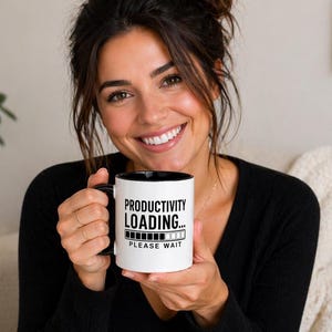 Funny Office Mug, Productivity Loading Coffee Cup with Playful Design