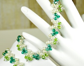 Forever Bouquet Garden Crystal Bracelet and Necklace Set