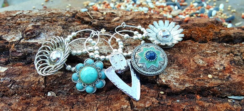 Vintage Jewelry Wine Glass Charms image 0