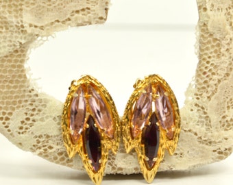 Jewel Tone Vintage Earrings