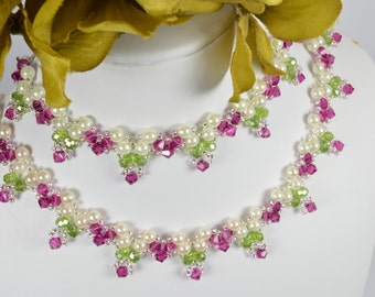 Forever Bouquet Garden Swarovski Crystal Bracelet and Necklace Set