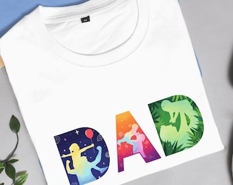 DAD Sweatshirt , Colorful Silhouette Art Pullover, Urban Style New Dad Crewneck