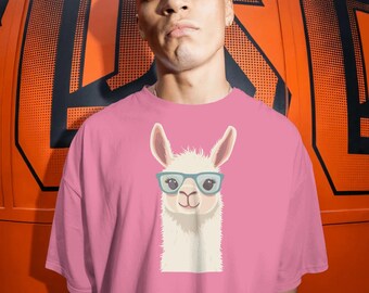 Cool Llama T-Shirt, Funny Llama with Glasses Graphic Tee