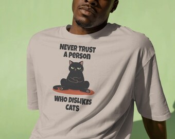 Grumpy Black Cat Shirt, Funny Sarcastic Cat Tee, Aesthetic Cat Lover Apparel
