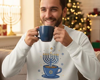 Java & Janukkah Sweatshirt, Menorah Coffee Mug, Hanukkah Gift