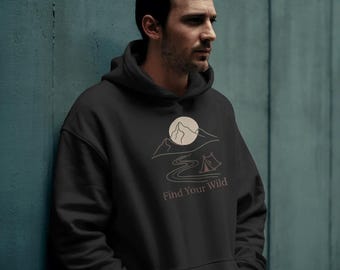 Find Your Wild Sweatshirt, Minimalist Mountain Camping Crewneck