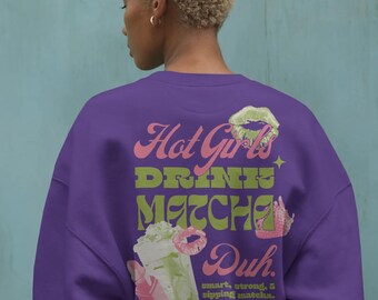 Matcha Green Tea Sweatshirt – Front-Pocket Heart Coffee Girl Hoodie