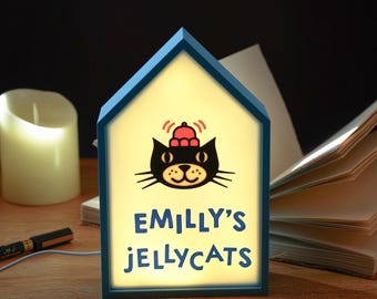 Personalised Jellycat Label Name Lamp, 3D Printed Night Light, Cute Lamp Gift