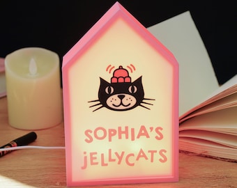 Jellycat Personalized Cute Name Night Light, Jellycat Label Lamp, 3D Printed Custom LED Lamp, Sweet Gift for Kids