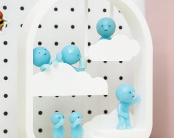 Smiski Mini House Display Case, Glow Figure Showcase, Collectible Storage Box