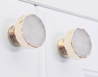 Pomo redondo para armario, pomos de cristal para cómoda, tirador de cajón