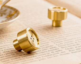 Pomo de tocador dorado, tiradores de botón de latón, herrajes para muebles de cajón