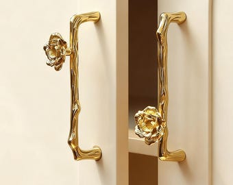 Tiradores dorados para armarios y gabinetes, tiradores de latón para armarios, pomos para puertas de armarios y muebles.