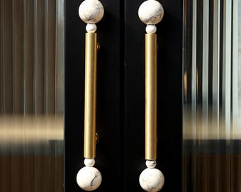 Manijas de piedra natural y cristal, pomos de latón para armarios, tiradores para armarios de cocina