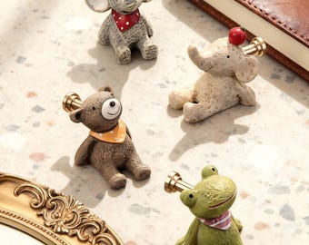 Perillas con forma de animales, perillas decorativas para habitación infantil, tiradores para cajones de armario