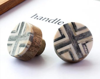 Tirador de hueso de res, tiradores de latón para armario, pomos de tocador de lujo