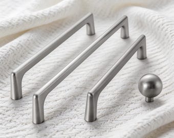 Tirador de plata mate, tiradores minimalistas para armario, tiradores negros mate