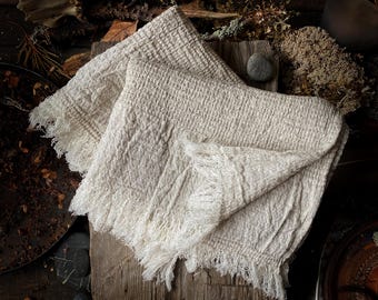 Handdoeken saunalinnen, rustiek, cottage-kern, textuurstrepen, franje, dubbelzijdig