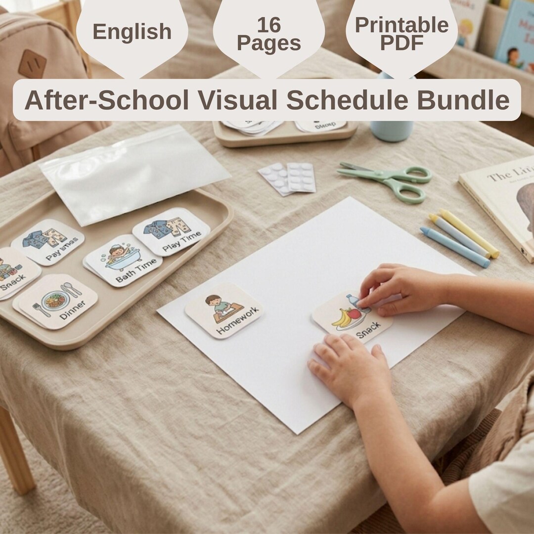 ADHD Visual Schedule Bundle for Kids, After School Routine Chart ...