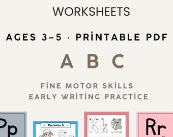 Uppercase Alphabet Tracing Worksheets Printable PDF, Capital Letter Tracing for Preschool, Handwriting Practice