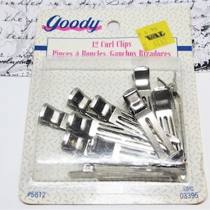 Vintage 1994 GOODY Pin Curl Clips- Set of 12 in Original Box- Stainless Steel Metal Hair Clips- Finger Wave Setters- Hair Styling Accessory