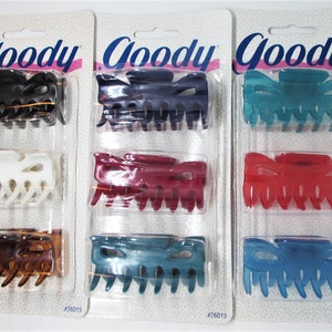 One 1 Vintage 1995 Goody Hair Claw Clip Comb Colorful Red White Blue Black or Green Womens Girls Hair Accessory for Thick or Thin Hair image 9