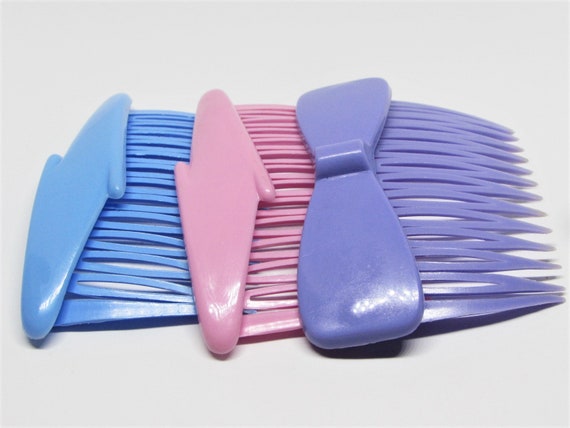 Set of 3 Vintage 1985 GOODY Hair Combs, Pastel Pi… - image 3