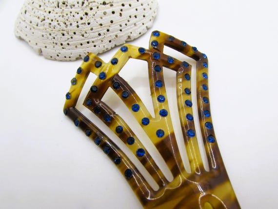 Antique Edwardian Tortoiseshell Celluloid Hair Comb 
