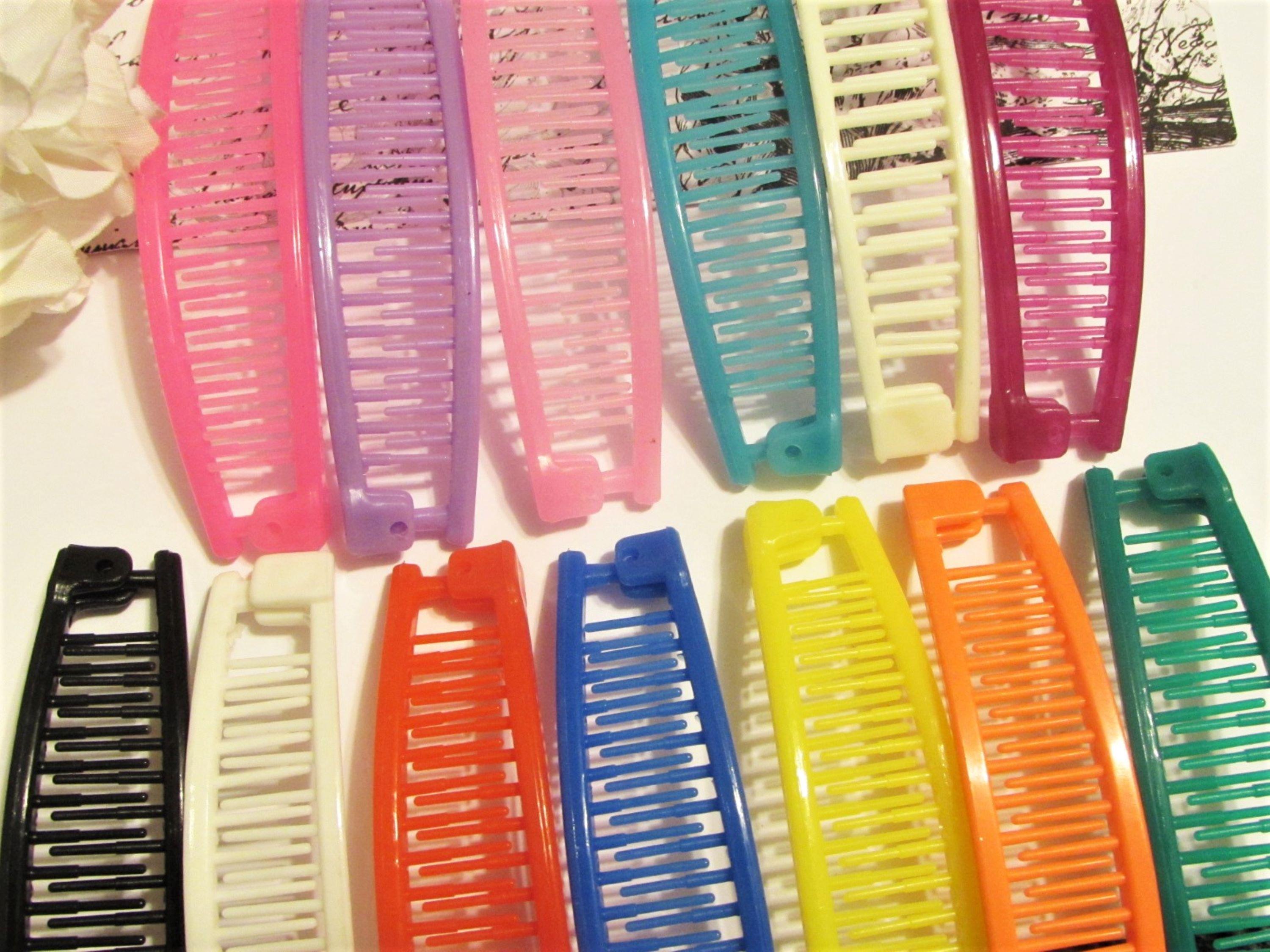 Vintage Lot of 12 Goody Other Blue Hair Claws, Combs, Banana Clip, Accessory 80s Vintage Goody 1980s TZERS Hair Cincher Comb Banana... | Depop main image 2