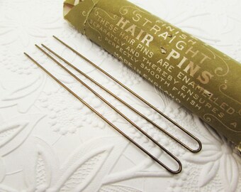 Antique 1890s Victorian Black U-shaped Hair Pin (set 2), 5  display picture 1