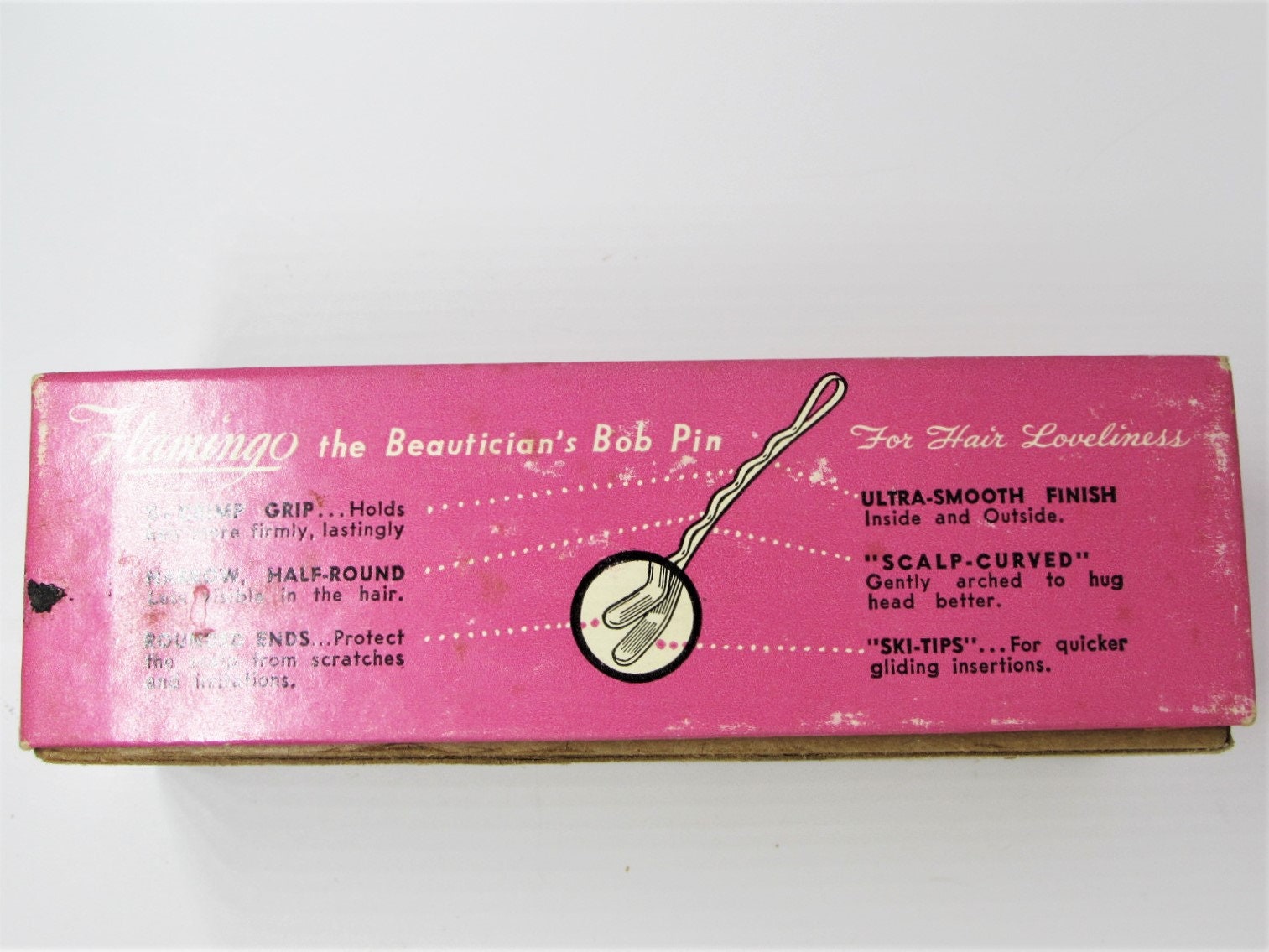 24 Vintage 1950s Bobby Pins 1-7/8 Long Metal Hair Pins Brown