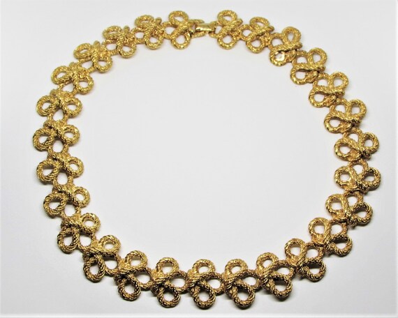 Vintage Bold Gold Knot Choker Bib Necklace, Unique