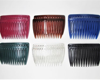 One (1) Pair of Vintage 1995 GOODY Hair Side Combs- Red, Brown, Sapphire Blue, Emerald Green, Clear or Black- 1990s Hair Accessory Women