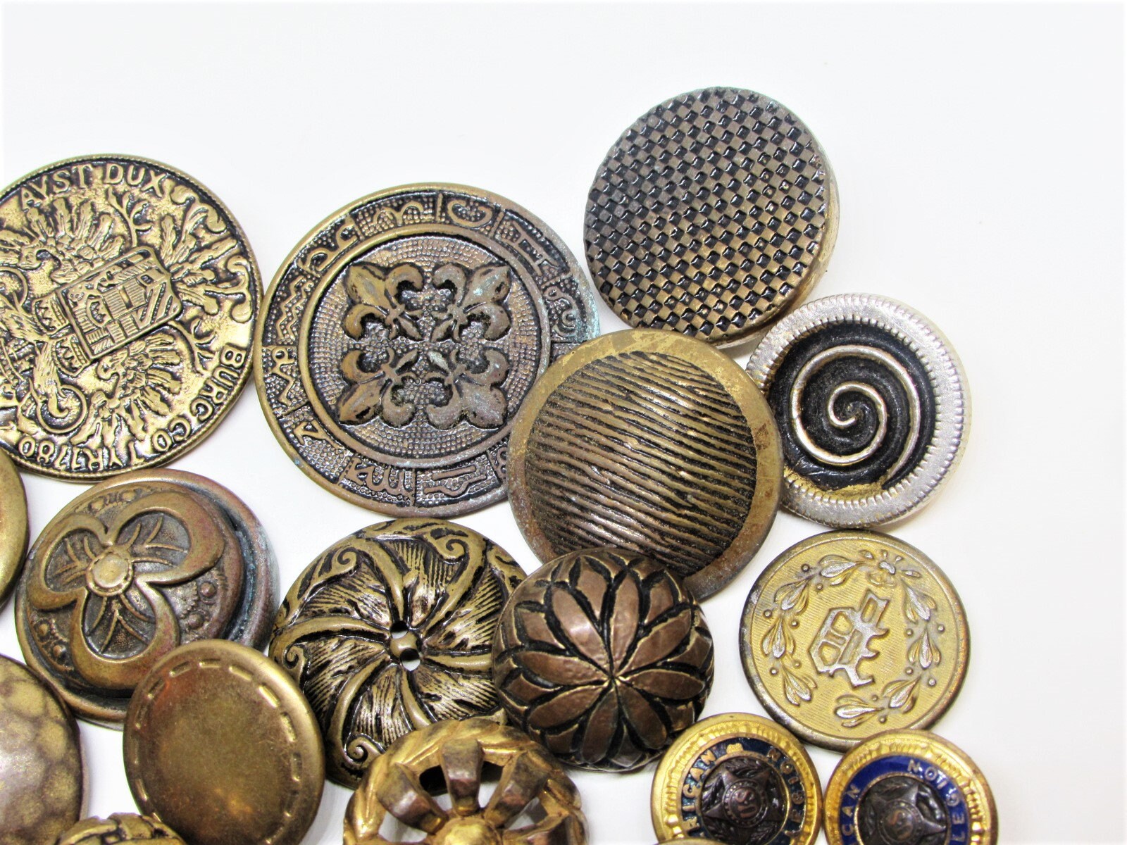 50 Wholesale Gold Metal Buttons Large Bulk Brass Buttons