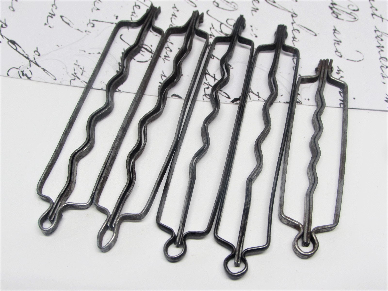 RARE Antique Victorian 1890s HINDES Hair Curlers- Steel Curl