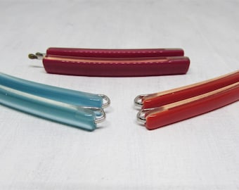 Vintage Moonglow Lucite Hair Barrette Clip (Set of 2)- Red, Blue or Pink Hair Bobby Pins- 1980s Japan Japanese Retro Hair Accessory Women
