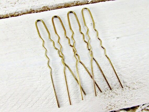Vintage Brass Hair Pins Chignon Pins Bun Pins 3 Inch Etsy