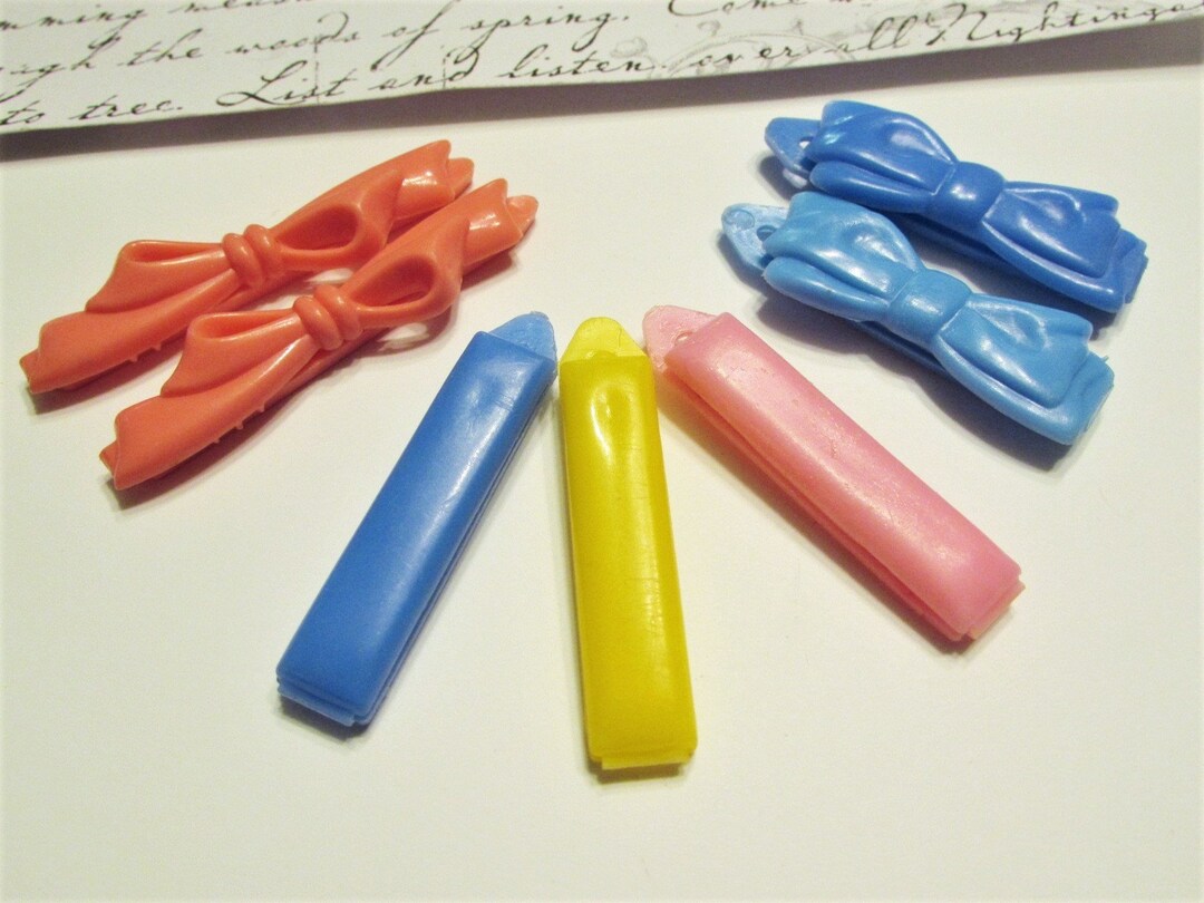 Vintage 1980s GOODY Snap Tight Kids Hair Barrette Set 11/2 Long Blue