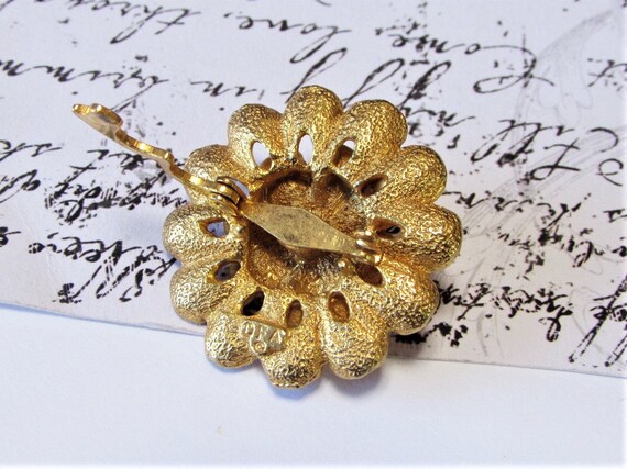 Vintage Gold Flower Lingerie Clip, Pretty Metal F… - image 5
