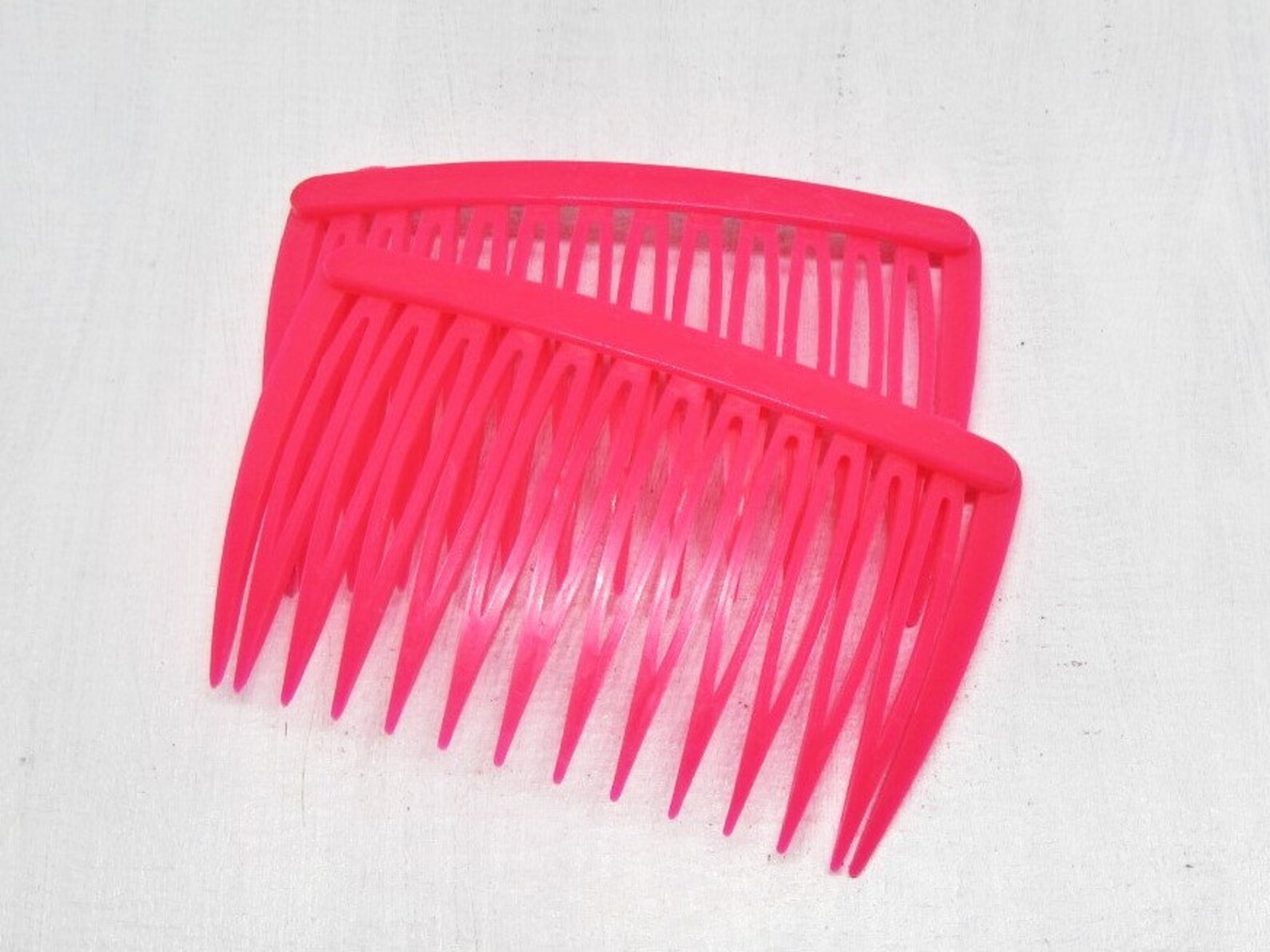 Vintage GOODY Pink Hair Comb Set Neonbrites 1982 Simple Side Etsy