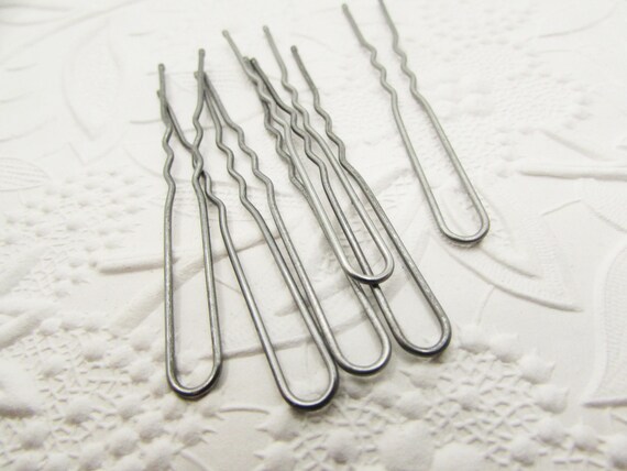 Vintage FRENCH Silver Hair Pins, Various Sizes, U-shaped 