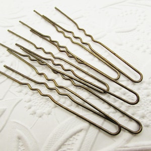Vintage 1950's Brunette Brown U-Shaped Hair Pins for Women- 2", 2.5" or 3" Long Bronze Brass Metal Wire- Wedding Bridal Formal Updo Bun Pins