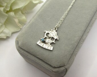 Vintage Sterling Silver Astrology Necklace- Zodiac Sign Charms- Astrology Pendant- 1970s Hippie Jewelry