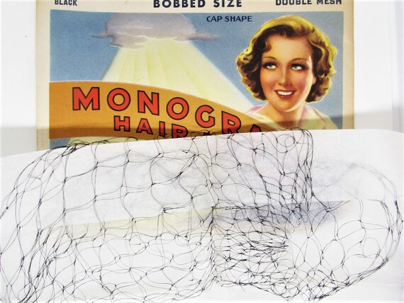 Antique 1930s Real Human Hair Net, Invisible Blac… - image 4