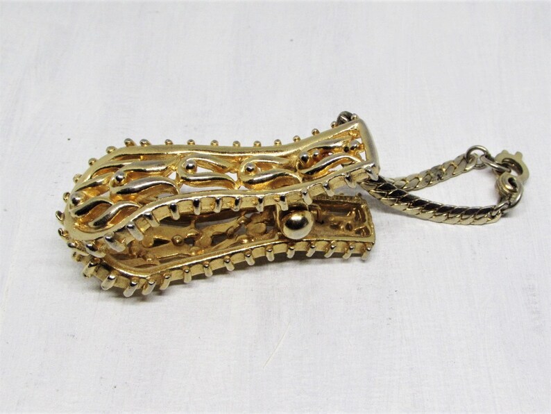Vintage Gold Glove Holder Glove Purse Clip with Chain Glove Etsy