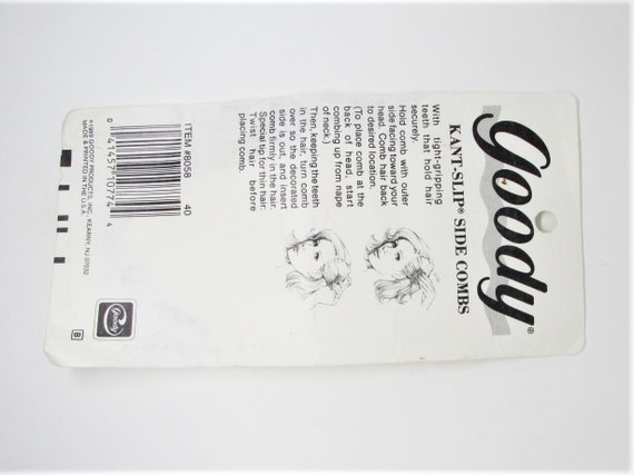 One (1) Pair of Vintage 1989 GOODY Hair Side Comb… - image 9