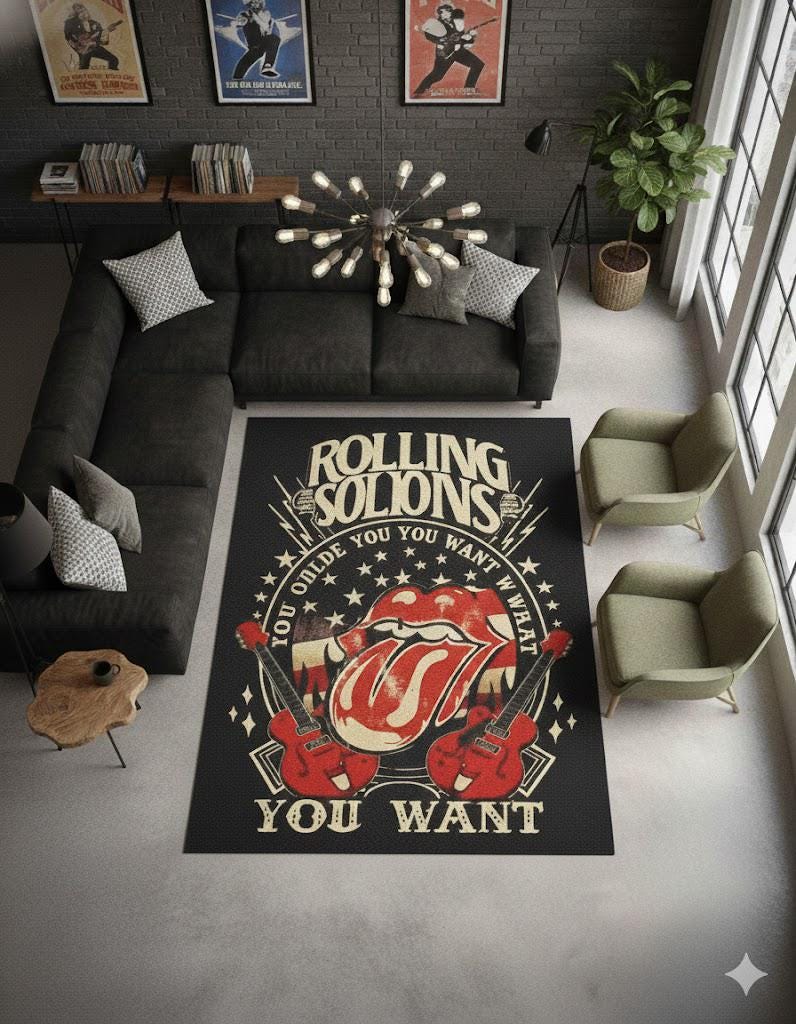 Rolling Stone Rug - Etsy