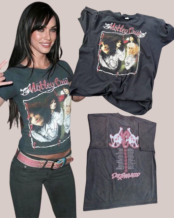 VINTAGE WASHED Y2K Motley Crue T Shirt, as Seen on Megan Fox, 00s