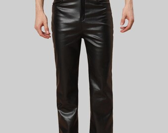 Men’s Black Leather Pants